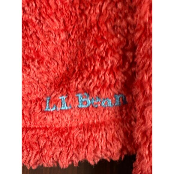 LL Bean Polartec Fuzzy Fleece Full Zip Jacket OPC73 Coral Womens Large Regular - Picture 3 of 7